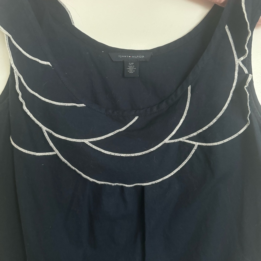 Tommy Hilfiger sleeveless navy top - Picture 3 of 9